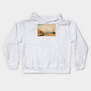 Scarborough town and castle- morning- boys catching crabs by J.M.W. Turner Kids Hoodie